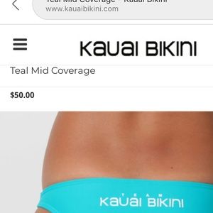 NEW Kauai Bikini Bottoms Teal